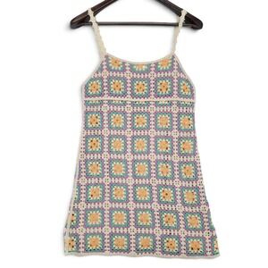 Zara Crochet Mini Dress Small Boho Y2K Fairycore Cottagecore Festival Knit